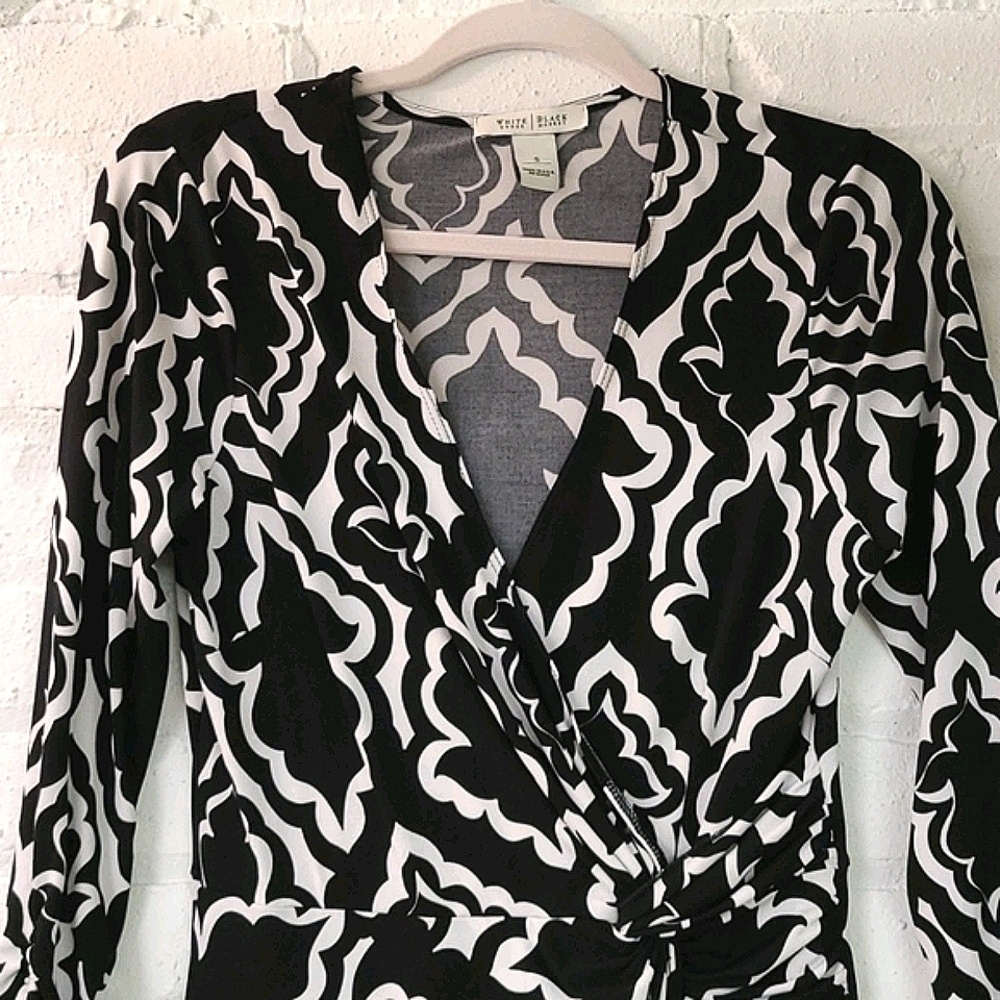 - WHITE HOUSE BLACK MARKET KNIT DRESS SZ SMALL - Picture 2 of 5